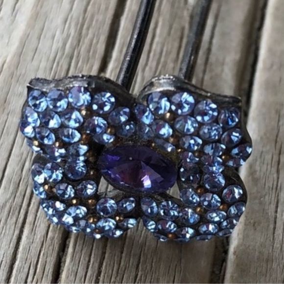 Anthropologie Accessories - Anthropologie Blue Floral Crystal Hair Pin! NWOT
